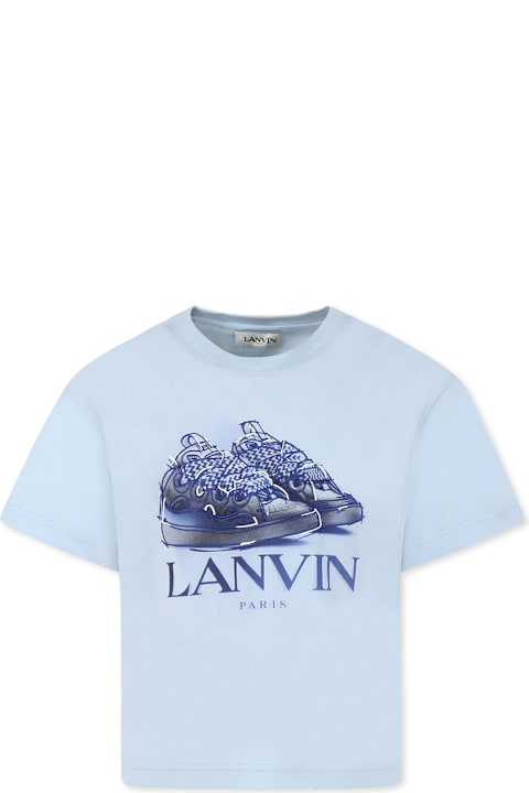 Homeware Lanvin Light Blue T-shirt For Boy With Curb Sneakers
