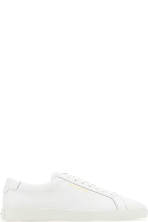 Fashion for Men Saint Laurent White Leather Andy Sneakers