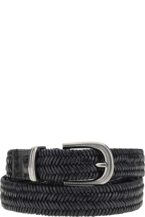 Accessories for Women Brunello Cucinelli Braided Stretch Leather Belt