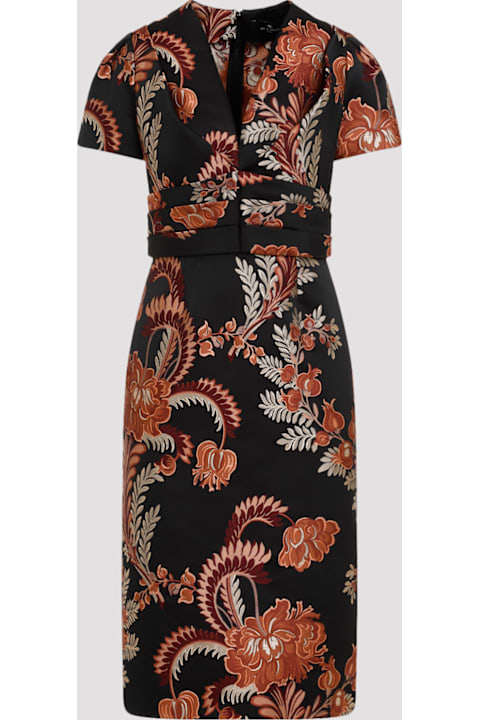 ワンピース ETRO FW24 Etro Jacquard Midi Dress (WRHA0227 99TJD72 S9810) GOLD DRESSES – Fiel Shop