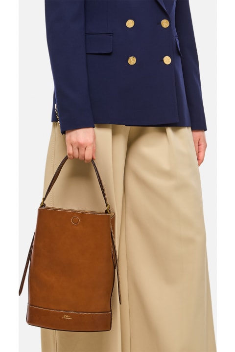 Polo Ralph Lauren Totes for Women Polo Ralph Lauren Medium Bucket Leather Shoulder Bag