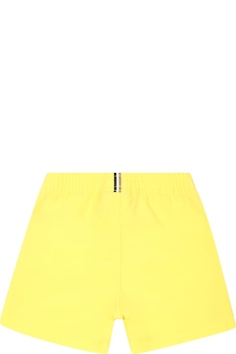 Homeware Hugo Boss Yellow Swim Shorts For Baby Boy With Logo