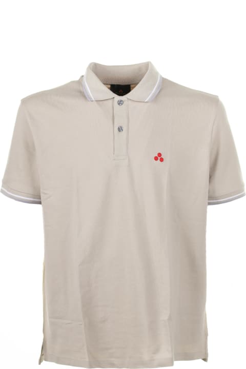 Peuterey Topwear for Men Peuterey Beige Polo Shirt With Contrasting Logo