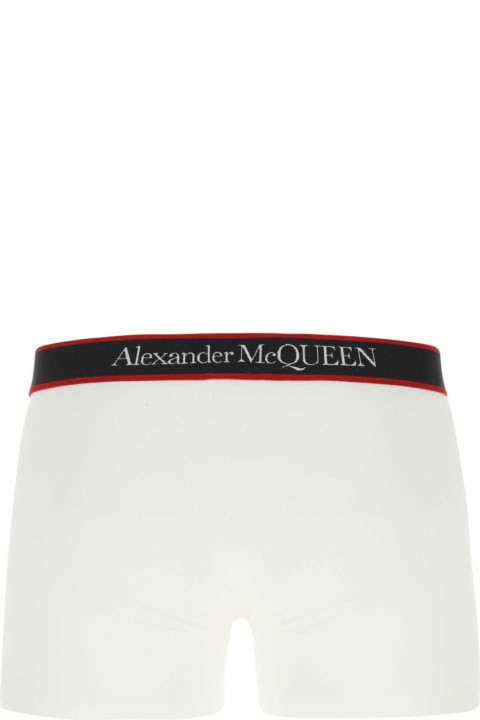 メンズ Alexander McQueenのアンダーウェア Alexander McQueen White Stretch Cotton Boxer