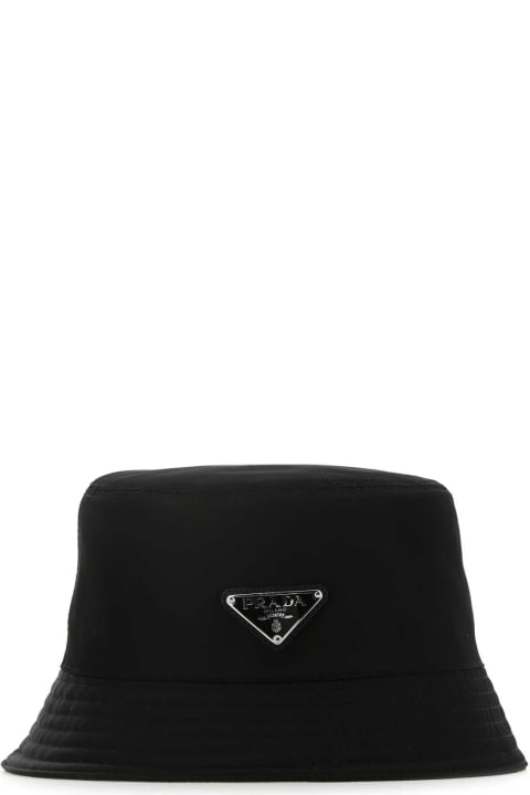 Prada Hair Accessories for Women Prada Black Nylon Hat