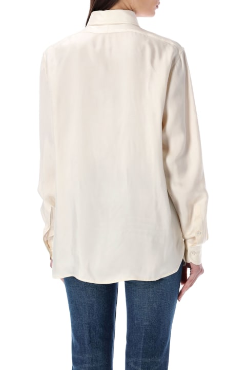 ウィメンズ Tom Fordのウェア Tom Ford Fluid Viscose Silk Twill Shirt With Plisse Plastron