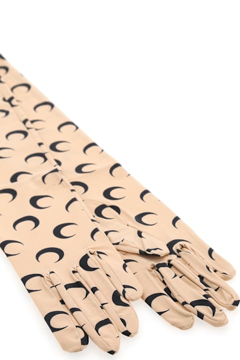 Marine Serre قفازات لـ السيدات Marine Serre Moon Printed Jersey Wrist Lenght Gloves