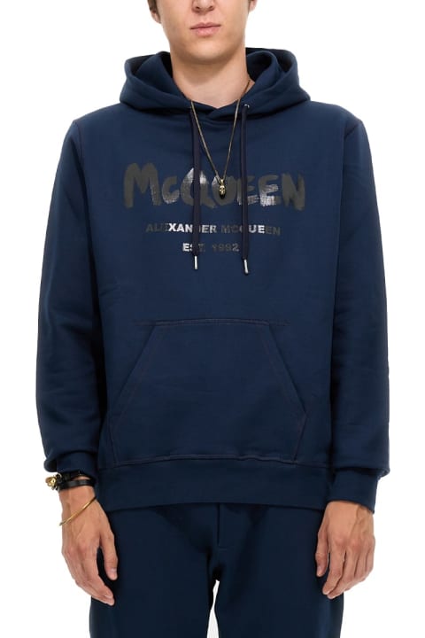 Alexander McQueen for Men Alexander McQueen Graffiti Logo Print Sweatshirt