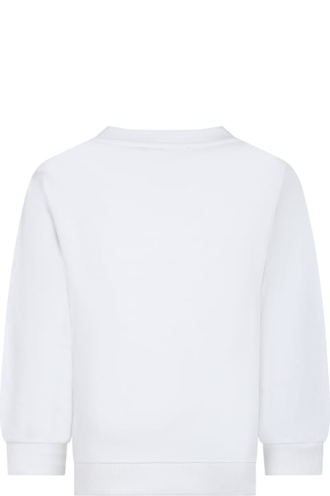 Balmain for Kids Balmain White Sweatshirt For Girl With Logo