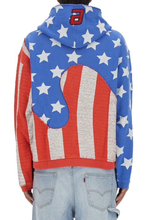 ERL Fleeces & Tracksuits for Men ERL Stars And Stripes Swirl Sweatshirt