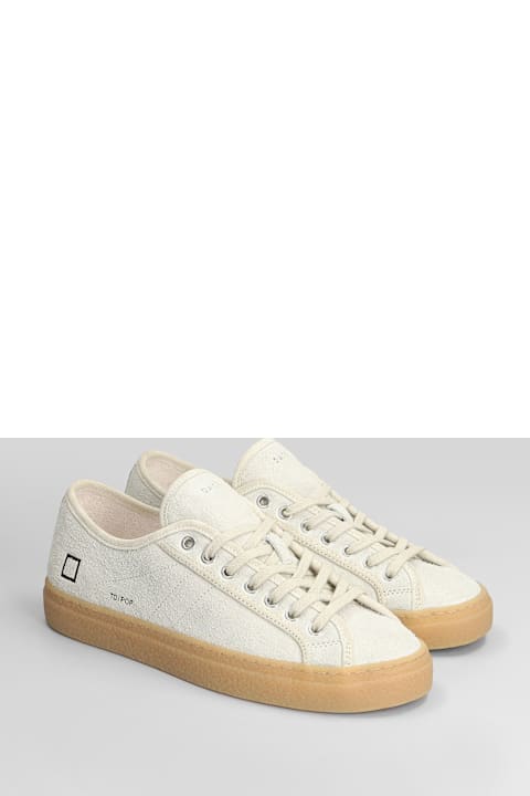 D.A.T.E. Tender Pop Sneakers In Beige Suede