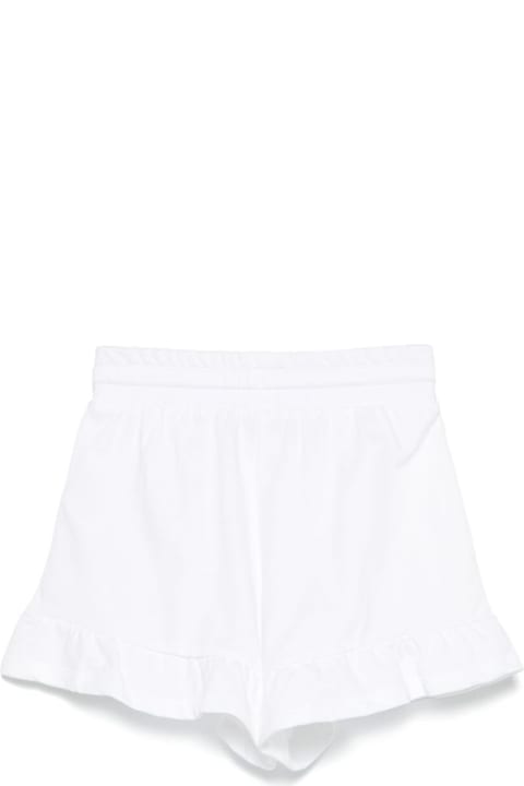 Moschino Bottoms for Girls Moschino White Shorts With Elastic Drawstring Waist And Logo Print On The Front In Cotton Girl