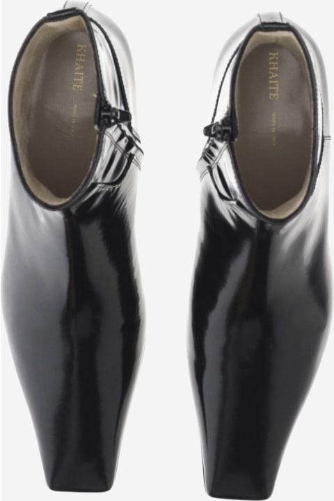 Khaite Boots for Women Khaite Patent Leather Ankle Boots