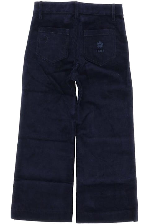 Chloé Bottoms for Girls Chloé Logo-embossed Corduroy Trousers