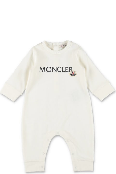 Bodysuits & Sets for Baby Boys Moncler Moncler Tutina Bianca In Cotone Baby Boy