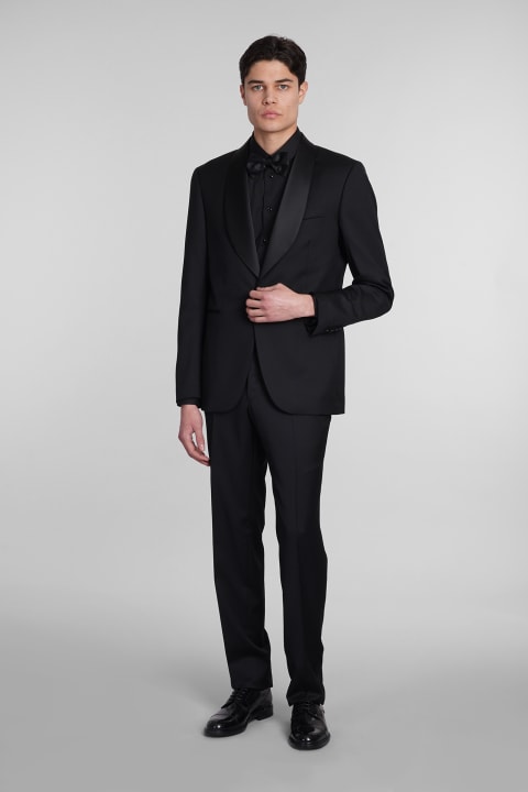 メンズ Tagliatore 0205のスーツ Tagliatore 0205 Dress In Black Wool