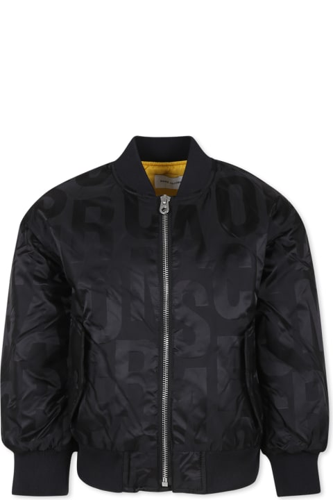 Homeware Marc Jacobs Black Bomber Jacket For Kids With Monogram