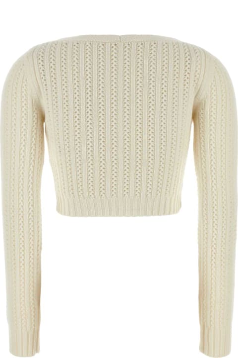 Max Mara الملابس لـ السيدات Max Mara White Wool Blend Ifrem Sweater