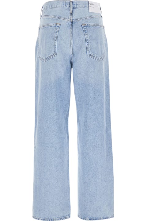 Homeware AGOLDE Blue Jeans With Wide Leg And Logo Patch On The Rear In Denim Woman