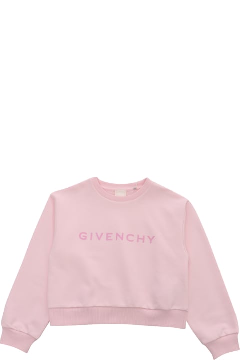 Givenchy for Girls Givenchy Cropped Pink Sweatshirt