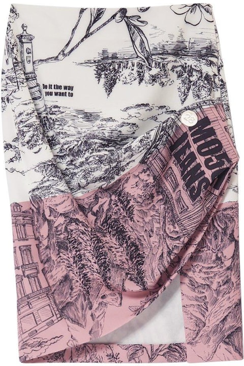 M05CH1N0 Jeans Skirts for Women M05CH1N0 Jeans Graphic Printed Midi Skirt