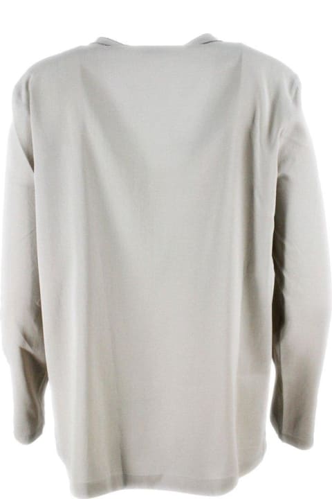 Brunello Cucinelli Clothing for Women Brunello Cucinelli Long Sleeved V-neck T-shirt