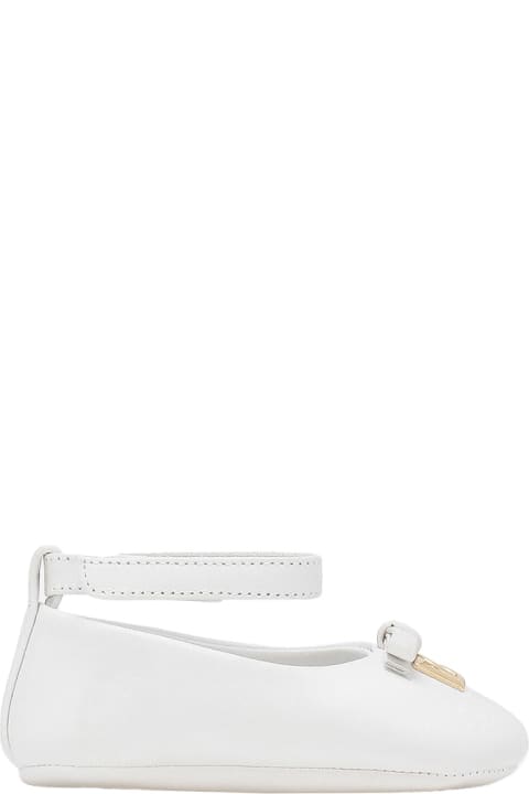 Dolce & Gabbana for Baby Girls Dolce & Gabbana Ballerinas With Strap In White