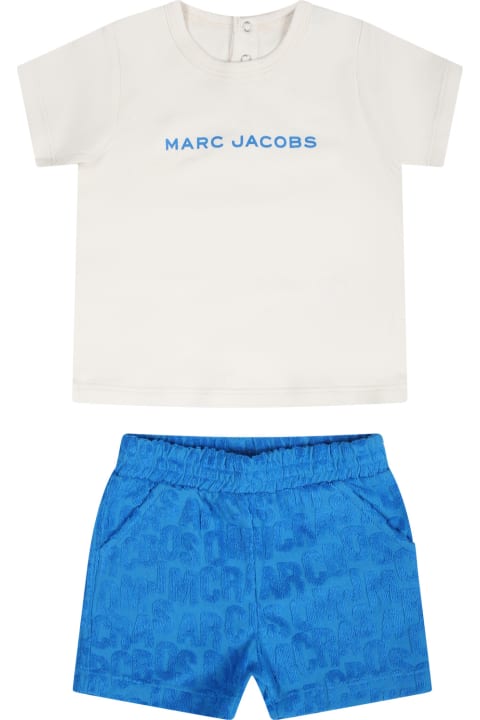 ベビーガールズ ボトムス Marc Jacobs Blue Sports Outfit For Newborns With Logo