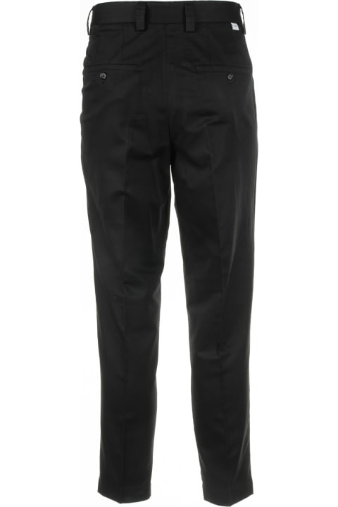 Paolo Pecora Clothing for Men Paolo Pecora Black Trousers In Cotton And Linen Blend