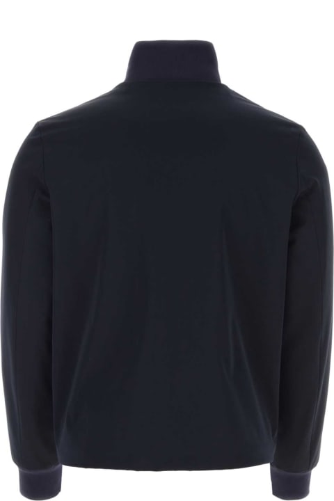 Coats & Jackets for Men Prada Midnight Blue Stretch Polyester Windbreaker