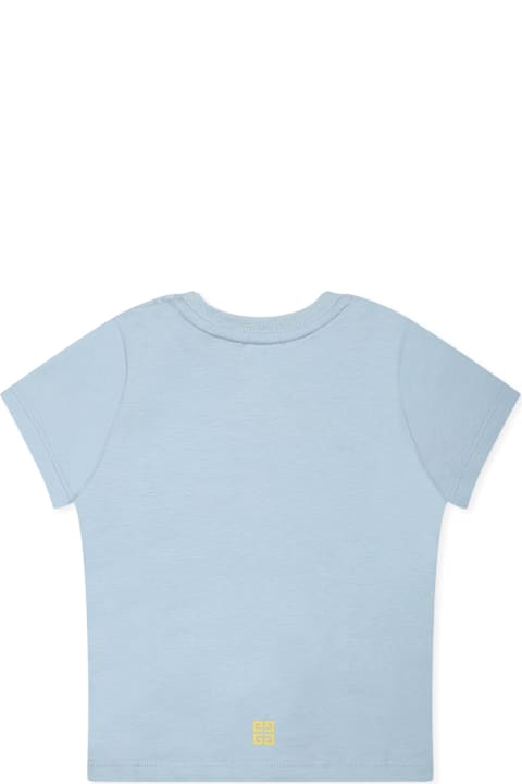 Fashion for Baby Girls Givenchy Light Blue T-shirt For Baby Boy With Logo