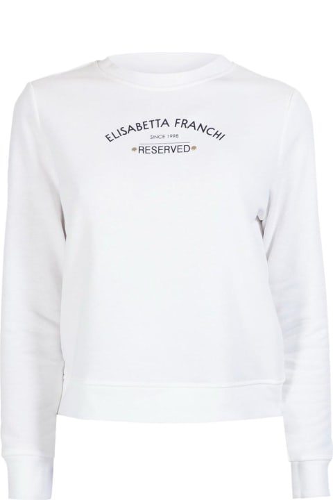 Elisabetta Franchi Fleeces & Tracksuits for Women Elisabetta Franchi Logo Printed Crewneck Sweatshirt Elisabetta Franchi