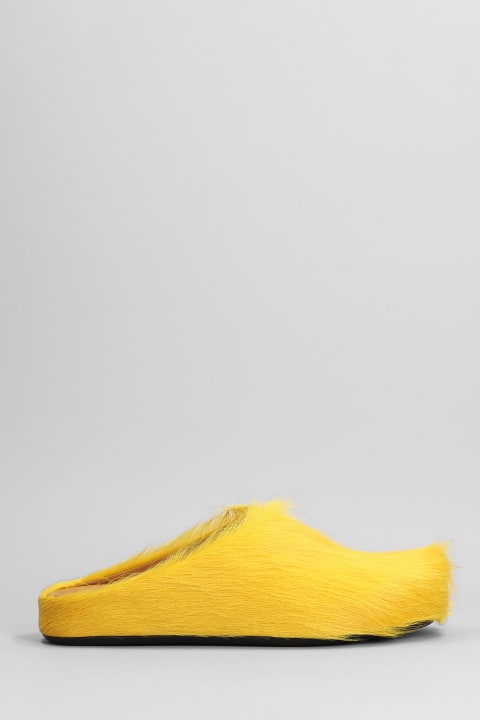 Slipper-mule In Yellow Leather