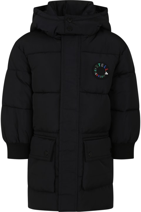 Homeware Stella McCartney Kids Black Down Jacket For Boy With Logo