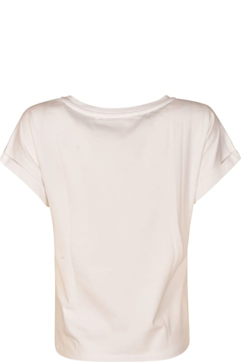 Blugirl Topwear for Women Blugirl Heart Logo Crystal Embellished T-shirt Blugirl
