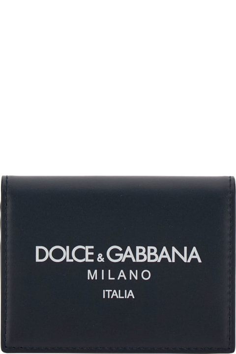 Wallets for Men Dolce & Gabbana Card-holder With Logo Detail In Leather