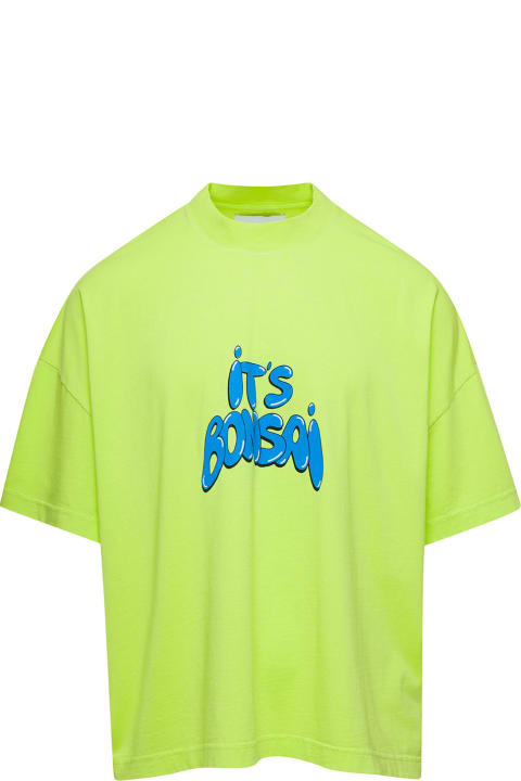 Bonsai for Men Bonsai Oversized Acid Green T-shirt With Logo Print In Cotton Man