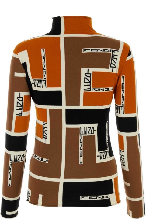 Sweaters for Women Fendi High-neck Printed Jumper