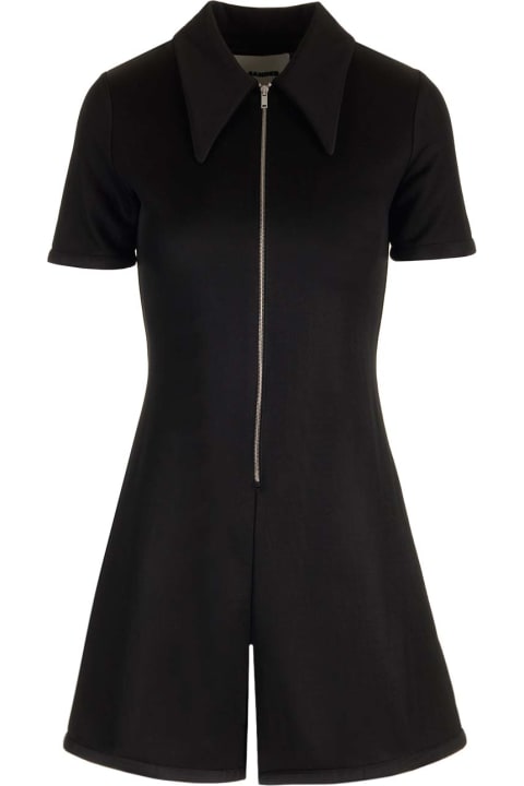 Jil Sander Dresses for Women Jil Sander Black Short-sleeved Playsuit
