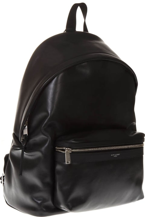 City Backpack In Matt Black Leather