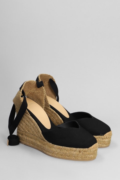 Shoes for Women Castañer Chiara T-8ed-001 Wedges In Black Canvas