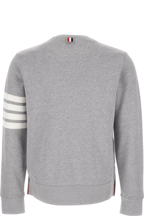Homeware Thom Browne Grey Melange Sweatshirt With 4 Bar Tab In Cotton Man Thom Browne