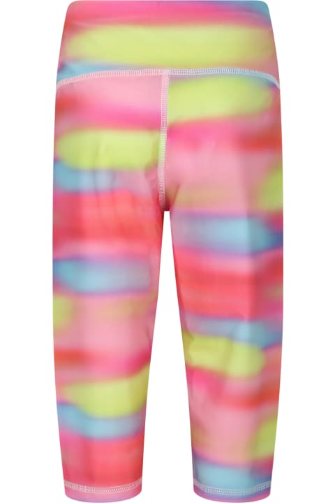 ガールズ ボトムス MSGM Multicolor Leggings For Girl With Tie Dye Print
