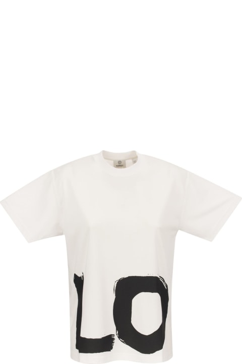 ウィメンズ新着アイテム Burberry Carrick - Love Print Cotton Oversized T-shirt