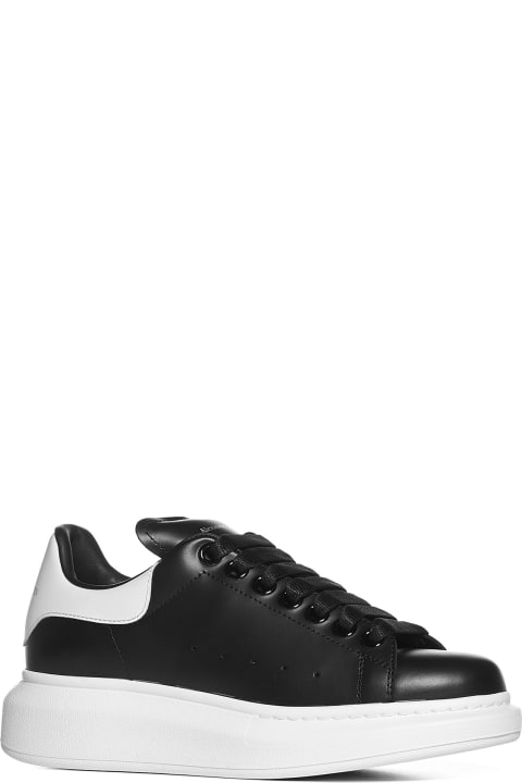 Alexander McQueen Wedges for Women Alexander McQueen Oversized Sneakers In Leather With Contrasting Heel Tab