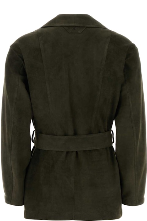 Salvatore Santoro for Men Salvatore Santoro Bottle Green Suede Jacket