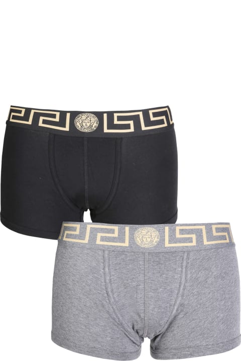 Underwear for Men Versace Pack Of Two Boxer Shorts With Greek