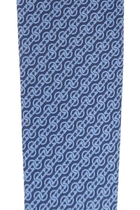 Ties for Men Ferragamo Micro Pattern Printed Tie