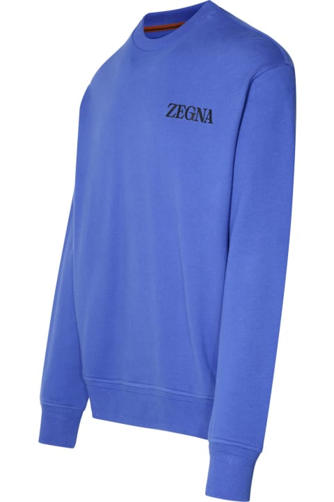 メンズ Zegnaのフリース＆ラウンジウェア Zegna Blue Cotton Sweatshirt