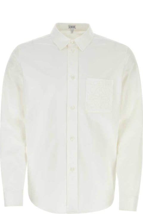 Trending Designers ل القسم الرجالي Loewe White Oxford Shirt